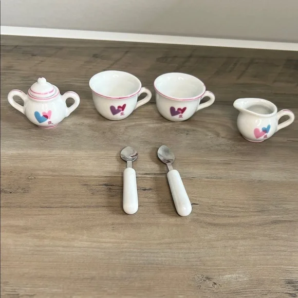 Vintage Porcelain Tea Sets Wicker Picnic Basket Kids Tea Party - Picture 5 of 8